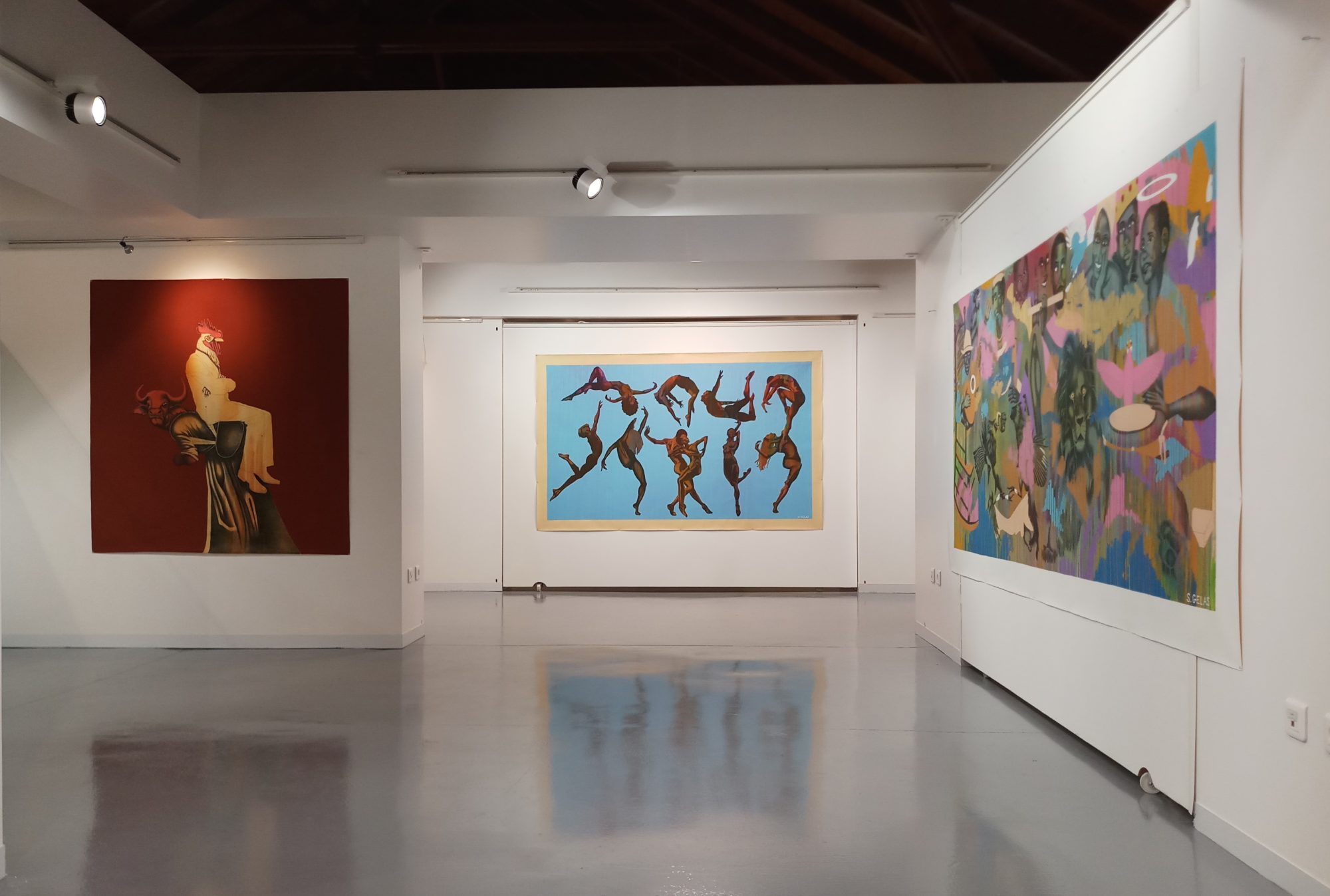 Exposition d'art contemporain, Peinture acrylique, Pierre noire, Tableau, Samuel GELAS